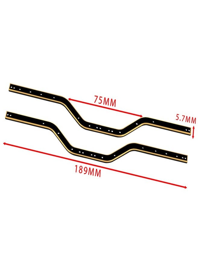 Pothyes Black Coating Brass Chassis Frame Rails for 1/24 RC Crawler Axial SCX24 Upgrades (Gladiator AXI00005) - Image 2